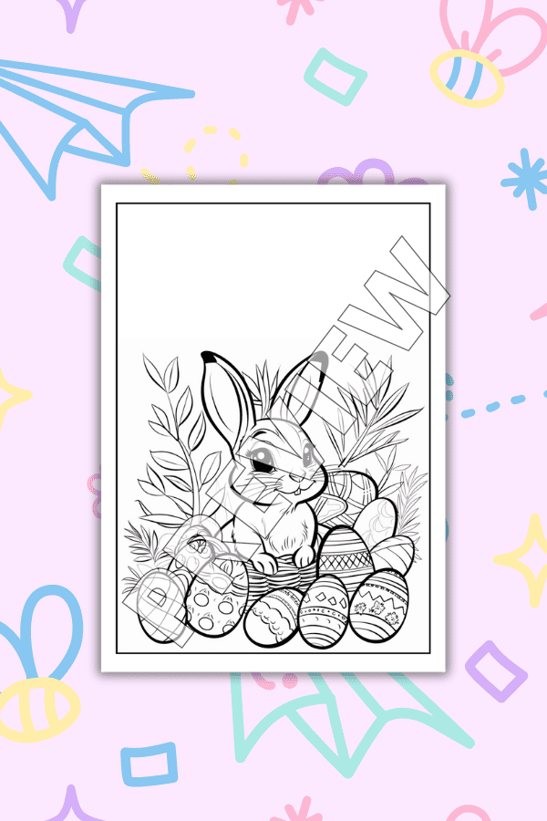 A Bunny With Easter Eggs