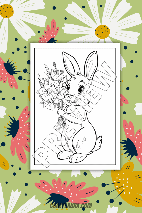 Easter Bunny With Spring Flowers