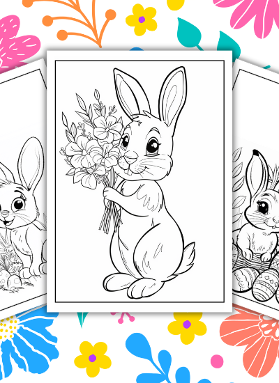 5 Free Printable Easter Bunny Coloring Pages