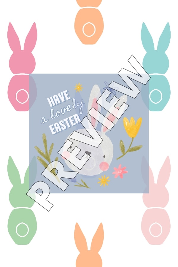 BLUE CUTE WATERCOLOR EASTER ROUND STICKER