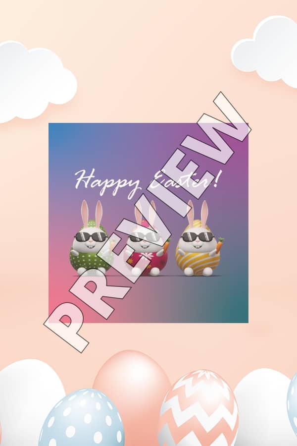 COLORFUL GRADIENT HAPPY EASTER CIRCLE STICKER