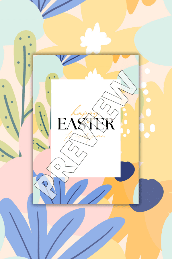 Colorful Floral Easter Card Printable