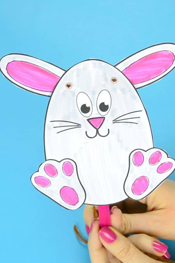 DIY MOVABLE BUNNY PUPPET CARD