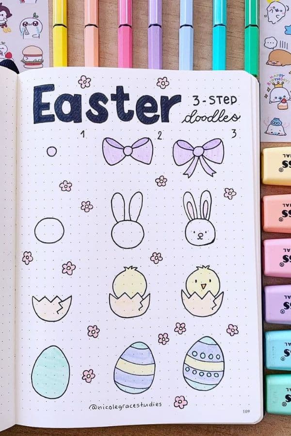 EASTER 3-STEP DOODLES PAGE