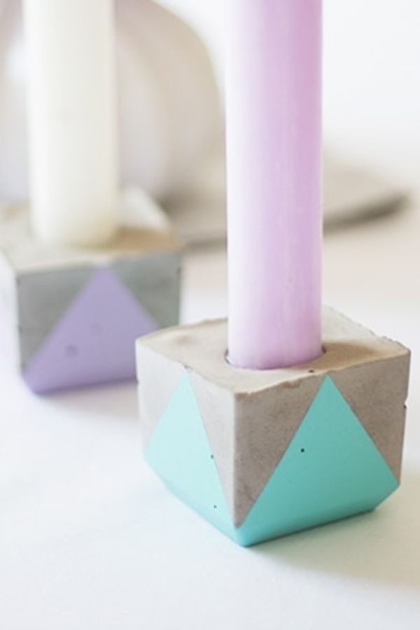 GEOMETRIC CONCRETE CANDLE HOLDERS