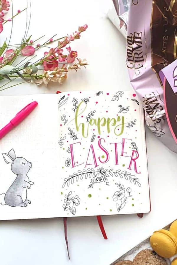 HAPPY EASTER WITH BUNNY COVER SPREAD