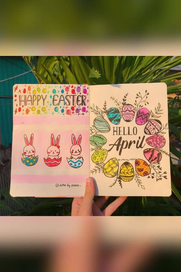 HAPPY EASTER:HELLO APRIL COVER SPREAD