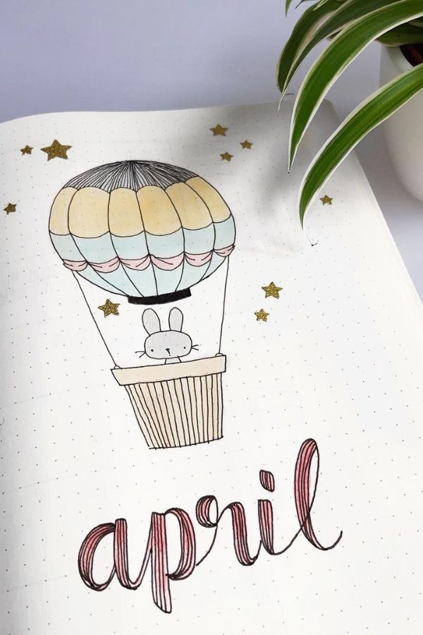 HOT AIR BALLOON WITH BUNNY COVER PAGE