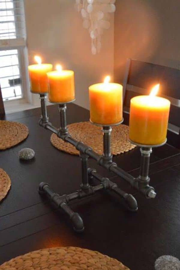 INDUSTRIAL PIPE CANDLE HOLDER