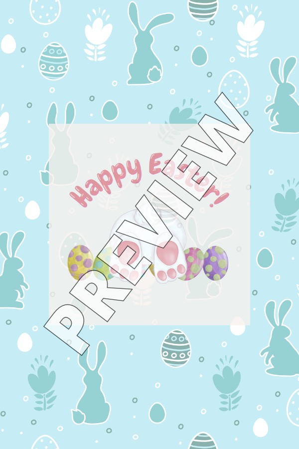 PINK CUTE ILLUSTRATION BUNNY BUTT HAPPY EASTER STICKER