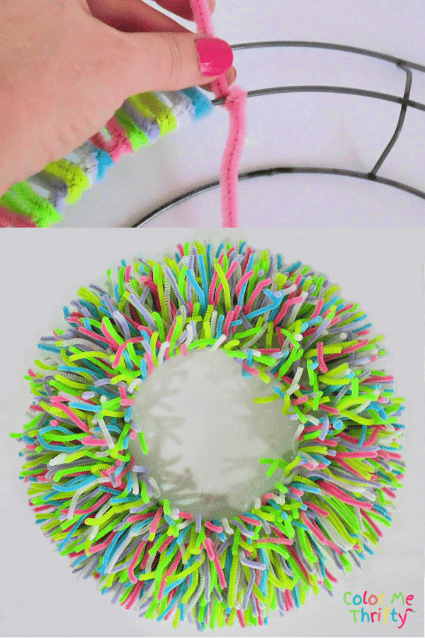 Pipe Cleaner Spring Wreath