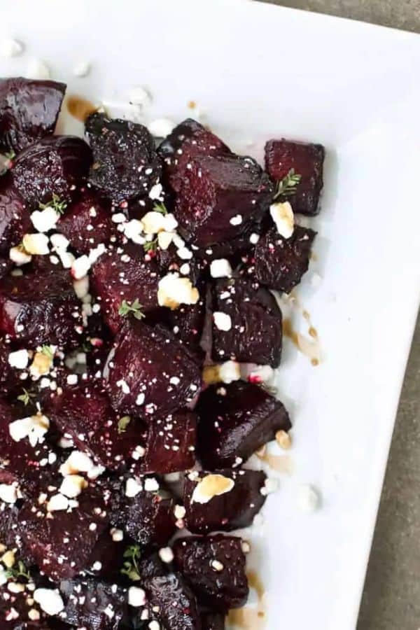 BALSAMIC ROASTED BEETS WITH GOAT CHEESE