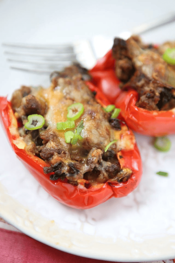 Beef and Spinach Stuffed Bell Peppers