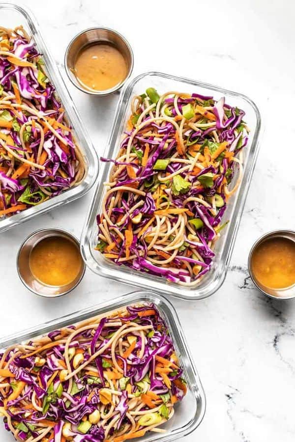 COLD NOODLE SALAD WITH PEANUT LIME DRESSING
