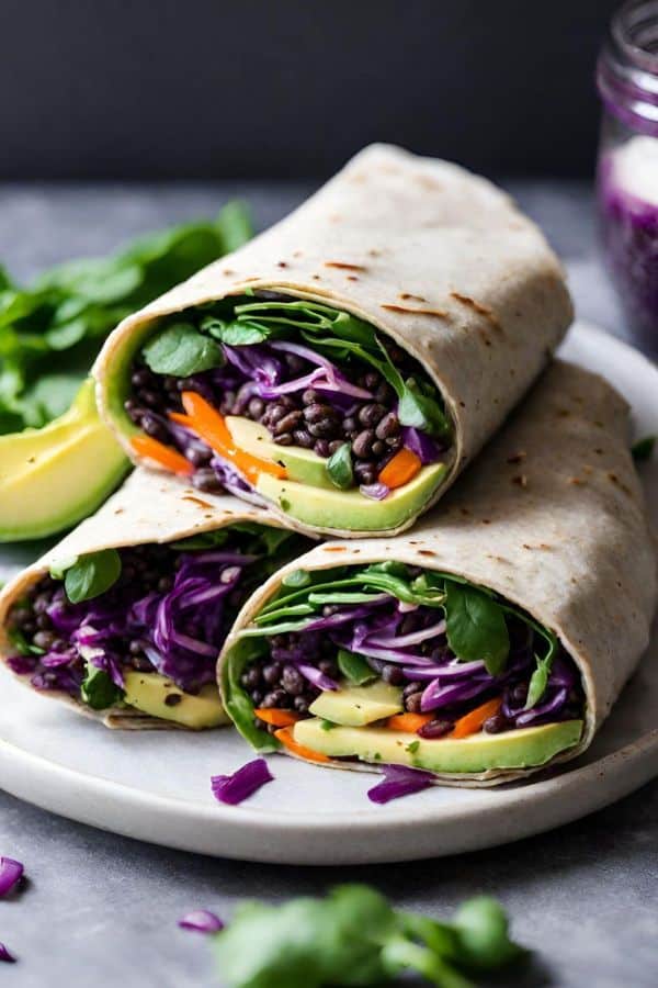 SPICED LENTIL WRAPS WITH TAHINI SAUCE