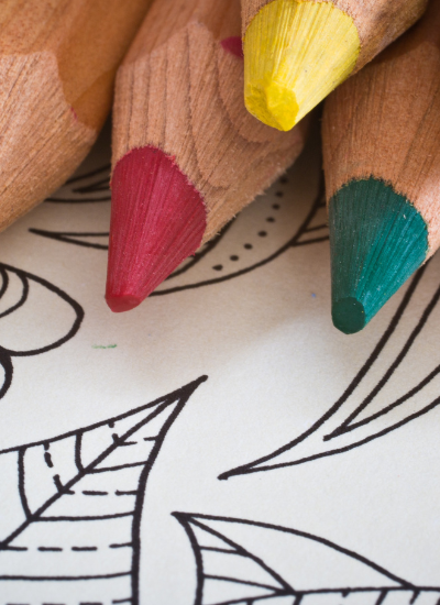 Colorful Pencils on A Coloring Book