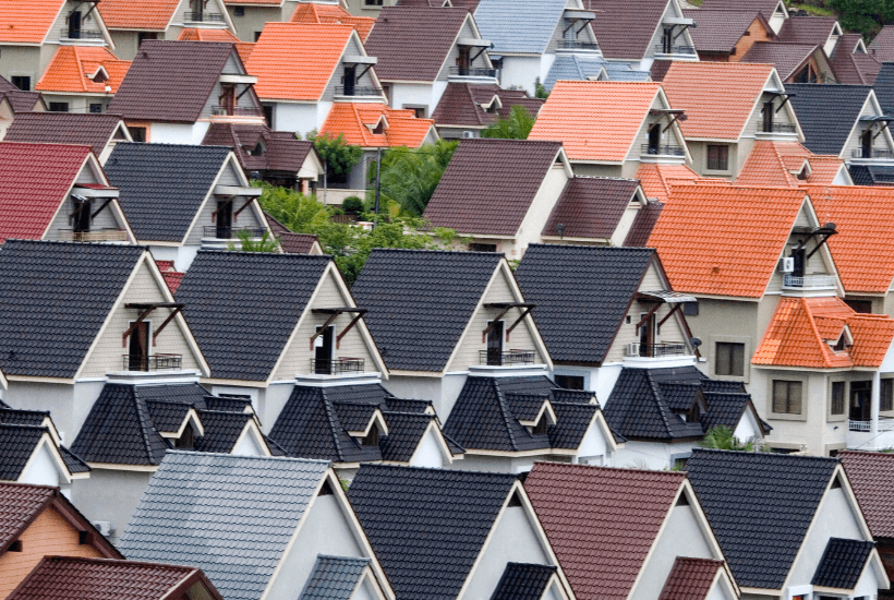 Orange and Blue Roof Tiles
