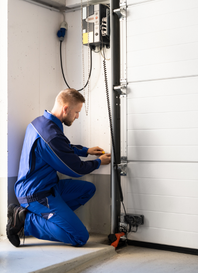 A man instaling Garage