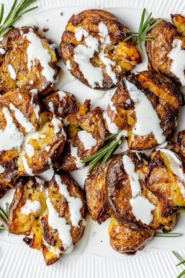 Crispy Smashed Potatoes for Thanksgiving dinner